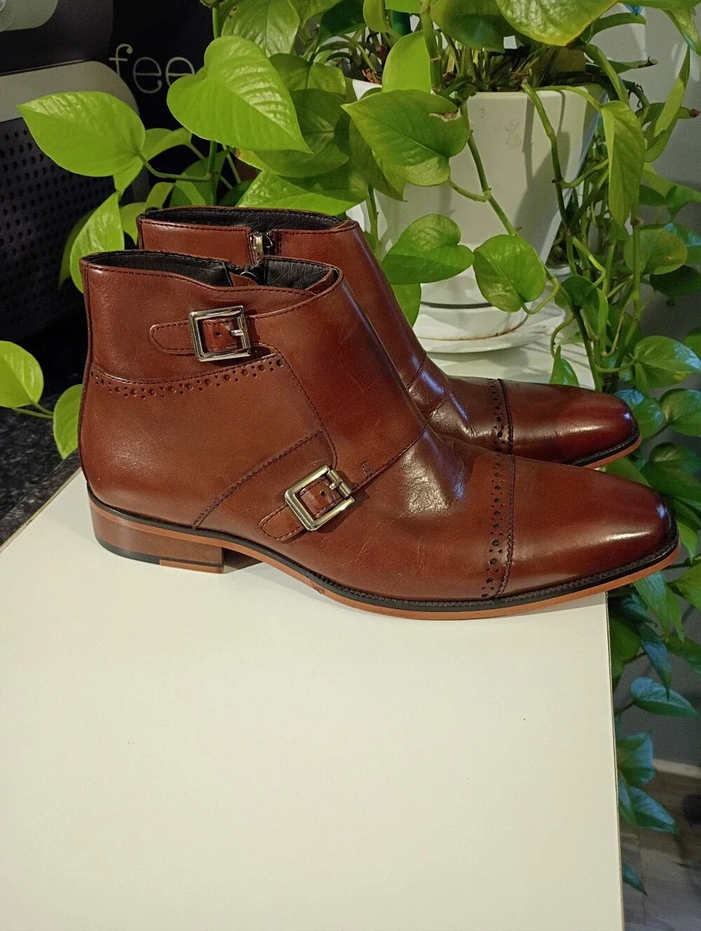 Stacy Adams polished chestnut